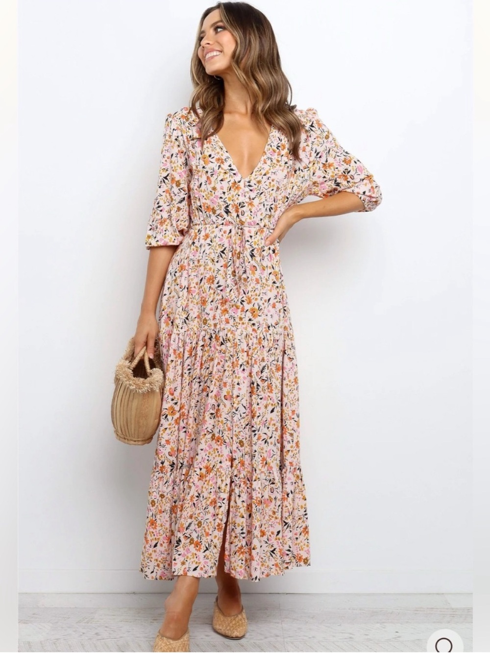 Petal + Pup Kelda Midi Maxi Floral Dress in Size Large - Picture 2 of 6